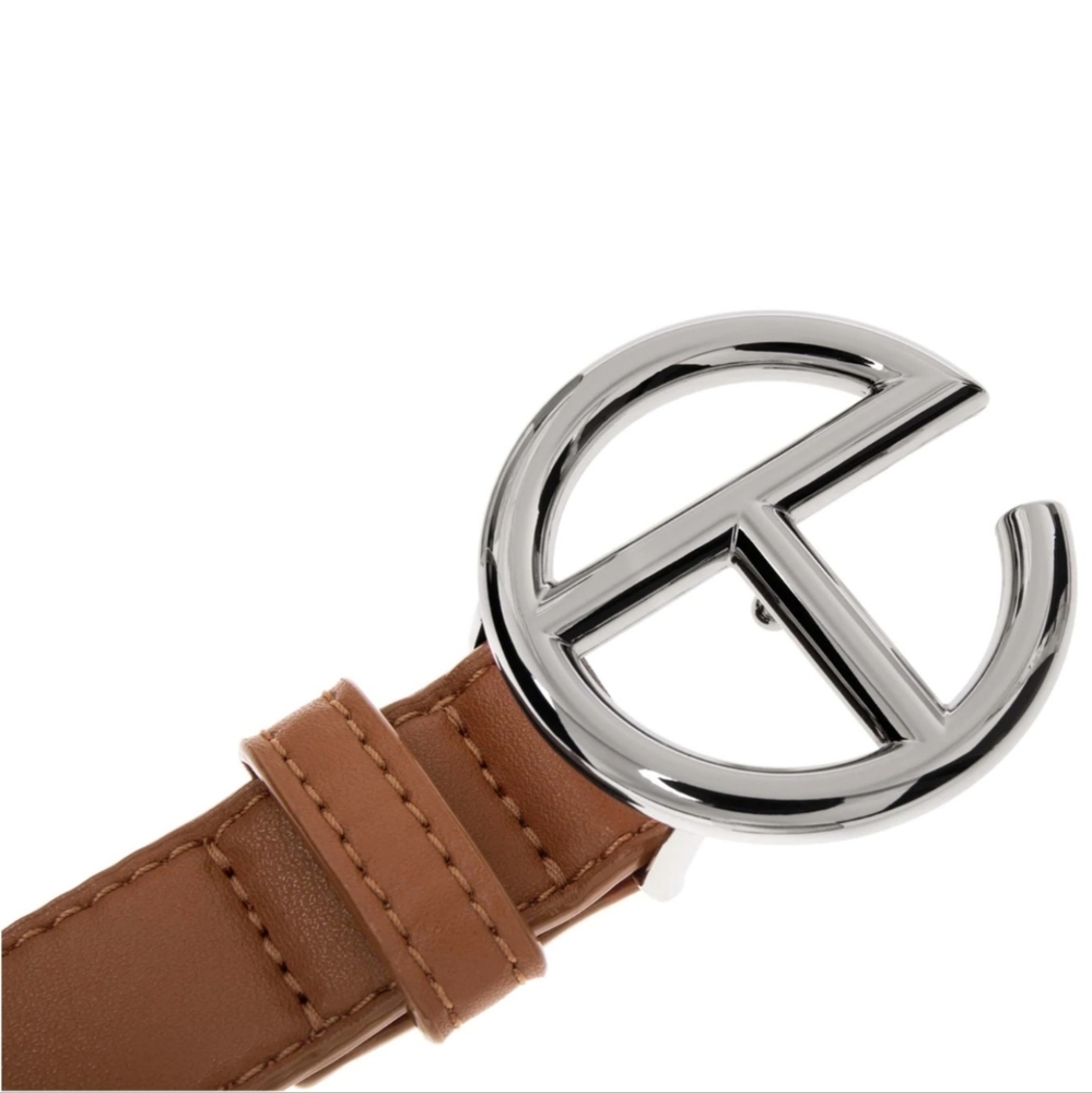Telfar Logo Belt - Silver/Tan